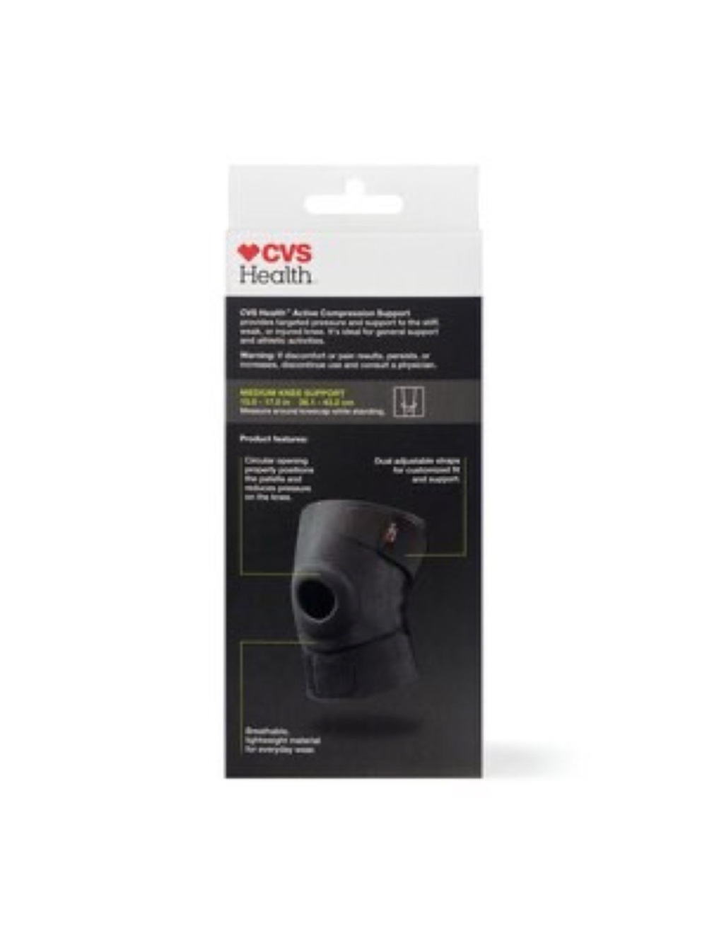 CVS Active Compression Knee Support Small - Picture 2 of 5